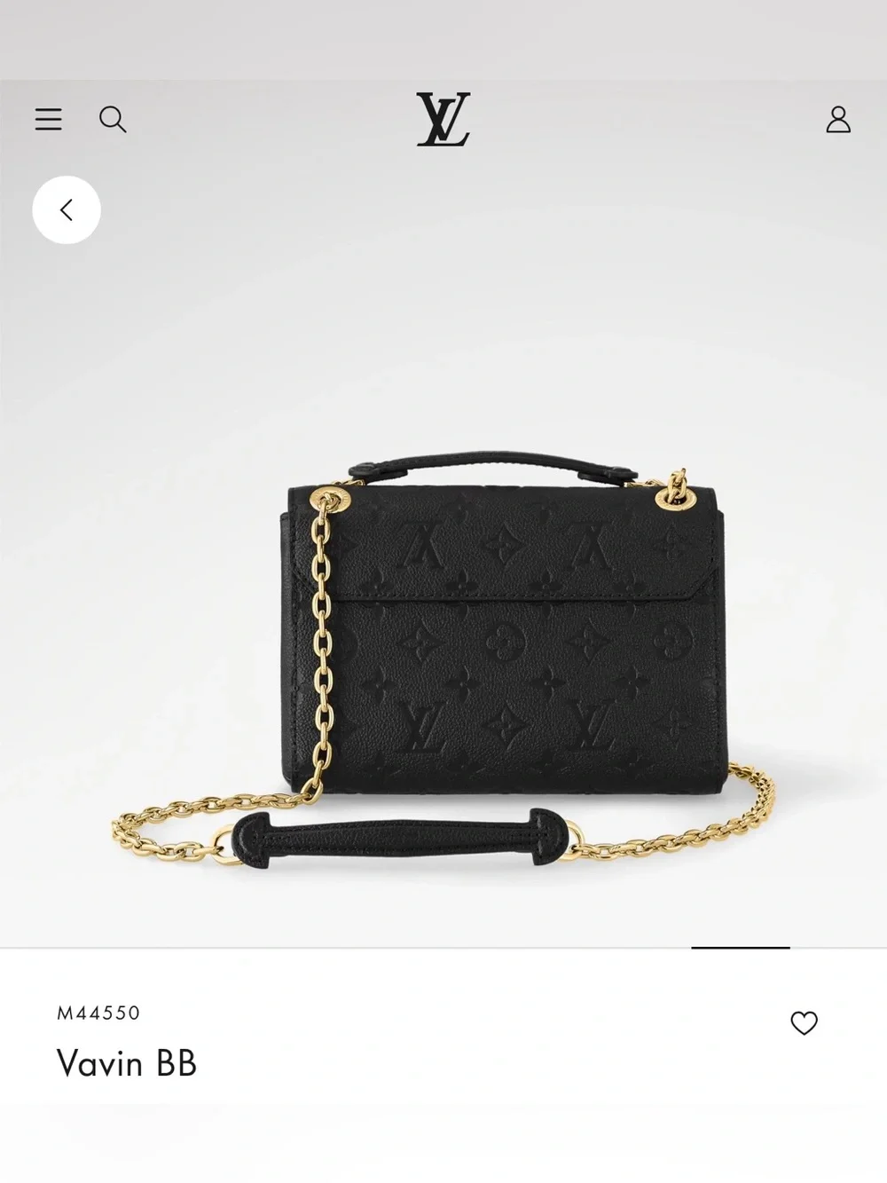 Louis Vuitton Vavin BB (Black, Gold Hardware)